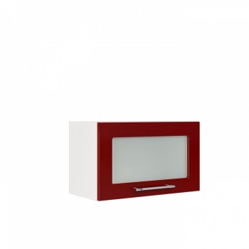 Бруклин ШВГС 600 Шкаф верхний горизонтальный со стеклом (Бетон белый/корпус Белый) в Белокурихе - belokuriha.mebel54.com | фото