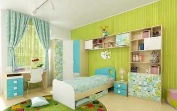 Детская комната Твит (Белый/Зеленый/корпус Клен) в Белокурихе - belokuriha.mebel54.com | фото