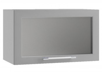 Кёльн ШВГС 600 Шкаф верхний горизонтальный со стеклом (Софт даймонд/корпус Белый) в Белокурихе - belokuriha.mebel54.com | фото
