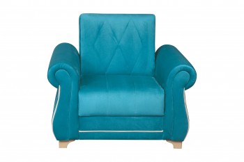 Кресло для отдыха "Порто" (велюр киви бирюза / микровельвет крем) в Белокурихе - belokuriha.mebel54.com | фото