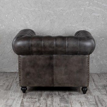 Кресло кожаное Лофт Честер (акация) в Белокурихе - belokuriha.mebel54.com | фото