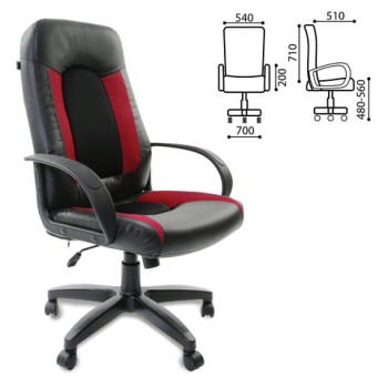 Кресло офисное BRABIX Strike EX-525 (черно-красный) в Белокурихе - belokuriha.mebel54.com | фото