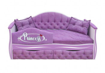 Кровать 160 серии Иллюзия 2 ящика 67 Светло-фиолетовый (подушки/мягкий бортик) в Белокурихе - belokuriha.mebel54.com | фото