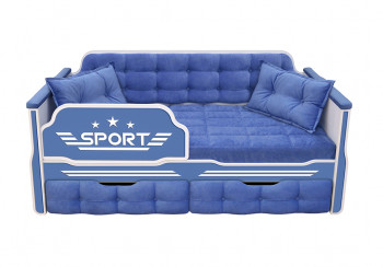 Кровать 160 серии Спорт 2 ящика 85 Синий (подушки) в Белокурихе - belokuriha.mebel54.com | фото