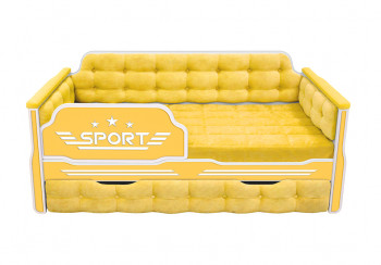 Кровать 170 серии Спорт 1 ящик 74 Жёлтый (мягкие боковые накладки) в Белокурихе - belokuriha.mebel54.com | фото