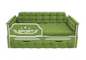 Кровать 170 серии Спорт 1 ящик 76 Зелёный (мягкие боковые накладки) в Белокурихе - belokuriha.mebel54.com | фото