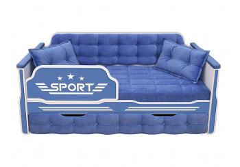 Кровать 170 серии Спорт 1 ящик 85 Синий (подушки) в Белокурихе - belokuriha.mebel54.com | фото