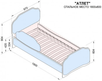 Кровать 180 Атлет 96 Серый (мягкий бортик) в Белокурихе - belokuriha.mebel54.com | фото
