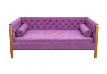 Кровать 180 серии Леди  32 Фиолетовый (подушка валик) в Белокурихе - belokuriha.mebel54.com | фото