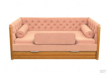 Кровать 180 серии Леди + ящик 15 Бледно-розовый (мягкий бортик/подушка валик) в Белокурихе - belokuriha.mebel54.com | фото