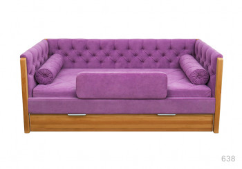 Кровать 180 серии Леди + ящик 32 Фиолетовый (мягкий бортик/подушка валик) в Белокурихе - belokuriha.mebel54.com | фото