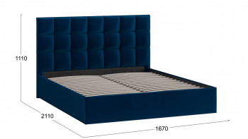 Кровать без ПМ «Эмбер» Велюр Confetti/Blue в Белокурихе - belokuriha.mebel54.com | фото