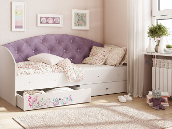 Кровать детская Эльза Белый/Фиолетовый в Белокурихе - belokuriha.mebel54.com | фото