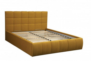 Кровать "Диана" ш. 1600 (Н=1010мм) (жаккард горчица) в Белокурихе - belokuriha.mebel54.com | фото