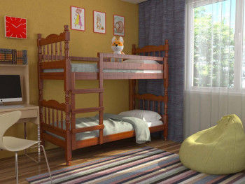 Кровать двухъярусная Соня из массива сосны 800*1890 Орех в Белокурихе - belokuriha.mebel54.com | фото