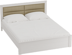 Кровать Элана 1600 с основанием Бодега белая в Белокурихе - belokuriha.mebel54.com | фото