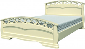 Кровать Грация-1 из массива сосны 1400*2000 Слоновая кость в Белокурихе - belokuriha.mebel54.com | фото