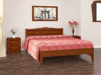 Кровать Карина-7 из массива сосны 1200*2000 Орех в Белокурихе - belokuriha.mebel54.com | фото