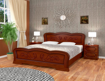 Кровать Карина-8 из массива сосны 1200*2000 Орех в Белокурихе - belokuriha.mebel54.com | фото