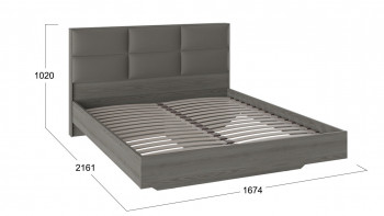 Кровать «Либерти» с мягким изголовьем Хадсон/Ткань Грей/1600 в Белокурихе - belokuriha.mebel54.com | фото