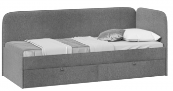 Кровать «Молли» с мягкой обивкой (900) тип 1 (Микровелюр Scandi Graphite 22) в Белокурихе - belokuriha.mebel54.com | фото