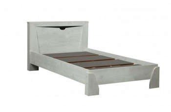 Кровать одинарная 33.07 с настилом "Лючия" (ш. 900)/(бетон пайн белый / венге / белый) в Белокурихе - belokuriha.mebel54.com | фото