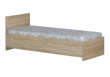 Кровать одинарная 800-2 без матраса (прямые спинки) Дуб Сонома в Белокурихе - belokuriha.mebel54.com | фото