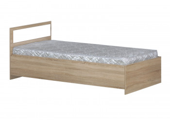 Кровать одинарная 900-2 без матраса (прямые спинки) Дуб Сонома в Белокурихе - belokuriha.mebel54.com | фото