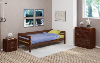 Кровать одинарная ГЛОРИЯ из массива сосны  900*2000 (Орех) в Белокурихе - belokuriha.mebel54.com | фото