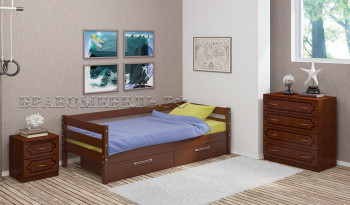 Кровать одинарная ГЛОРИЯ из массива сосны  900*2000 (Орех) в Белокурихе - belokuriha.mebel54.com | фото
