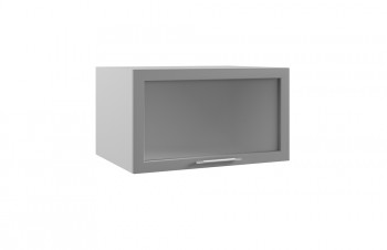 Квадро ГВПГС 800 шкаф верхний горизонтальный глубокий со стеклом высокий (Нарцисс/корпус Серый) в Белокурихе - belokuriha.mebel54.com | фото
