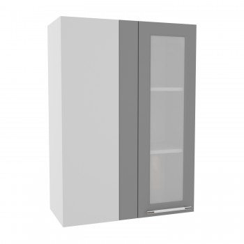 Квадро ВПУС 650 шкаф верхний угловой со стеклом высокий (Нарцисс/корпус Серый) в Белокурихе - belokuriha.mebel54.com | фото