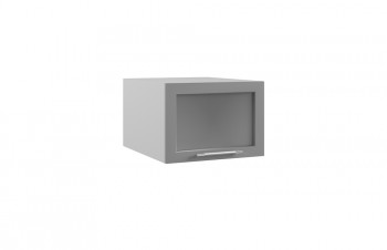 Лофт ГПГС 500 шкаф верхний горизонтальный глубокий со стеклом (Бетон темный/корпус Серый) в Белокурихе - belokuriha.mebel54.com | фото