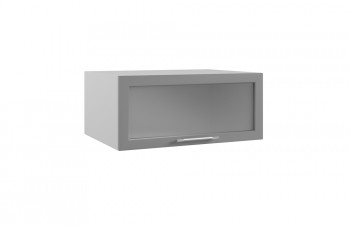 Лофт ГПГС 800 шкаф верхний горизонтальный глубокий со стеклом (Бетон темный/корпус Серый) в Белокурихе - belokuriha.mebel54.com | фото