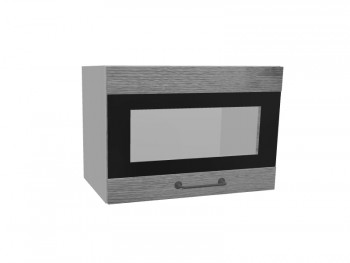 Лофт ПГСФ 500 шкаф верхний горизонтальный со стеклом и фотопечатью (Дуб цикорий/корпус Серый) в Белокурихе - belokuriha.mebel54.com | фото