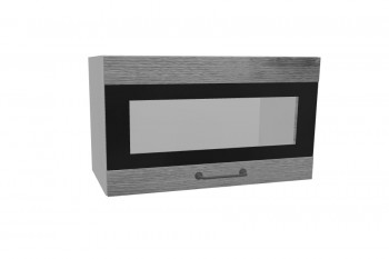 Лофт ПГСФ 600 шкаф верхний горизонтальный со стеклом и фотопечатью (Дуб цикорий/корпус Серый) в Белокурихе - belokuriha.mebel54.com | фото