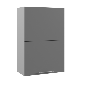 Лофт ВПГПМ 600 Шкаф верхний высокий Blum Aventos (Бетон темный/корпус Серый) в Белокурихе - belokuriha.mebel54.com | фото