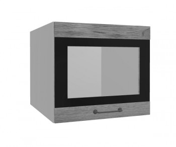 Лофт ВПГСФ 500 шкаф верхний горизонтальный со стеклом высокий с фотопечатью (Дуб цикорий/корпус Серый) в Белокурихе - belokuriha.mebel54.com | фото