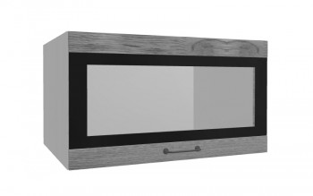 Лофт ВПГСФ 800 шкаф верхний горизонтальный со стеклом высокий с фотопечатью (Дуб цикорий/корпус Серый) в Белокурихе - belokuriha.mebel54.com | фото
