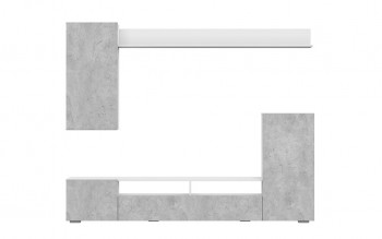 Мебель для гостиной МГС 4 (Белый/Цемент светлый) в Белокурихе - belokuriha.mebel54.com | фото