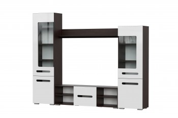 Мебель для гостиной МГС 6 (Исполнение 1/Венге/Белый глянец) в Белокурихе - belokuriha.mebel54.com | фото