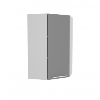 Мелисса ВПУ 550 шкаф верхний угловой высокий (Белый скин/корпус Серый) в Белокурихе - belokuriha.mebel54.com | фото