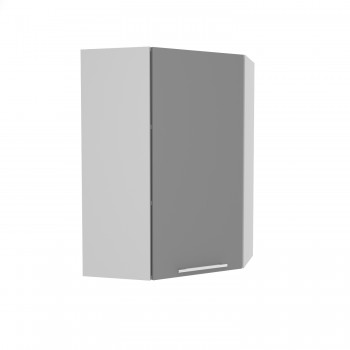 Мелисса ВПУ 600 шкаф верхний угловой высокий (Белый скин/корпус Серый) в Белокурихе - belokuriha.mebel54.com | фото