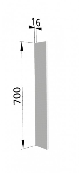 Панель торцевая (для шкафа верхнего торцевого высотой 700 мм) ПТ 400 Мелисса (Белый скин) в Белокурихе - belokuriha.mebel54.com | фото