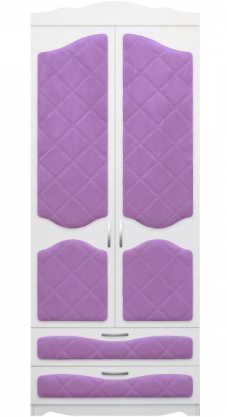 Шкаф 2-х створчатый с ящиками серии Иллюзия 67 Светло-фиолетовый в Белокурихе - belokuriha.mebel54.com | фото
