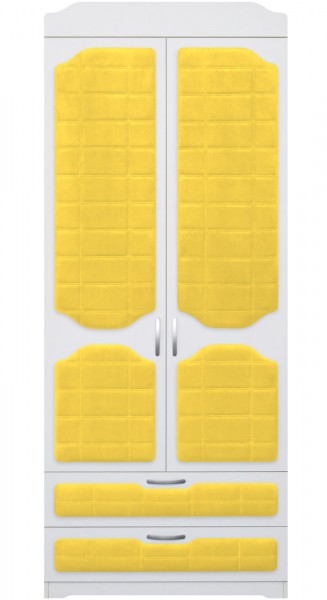 Шкаф 2-х створчатый с ящиками серии Спорт 74 Жёлтый в Белокурихе - belokuriha.mebel54.com | фото