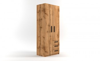 Шкаф 2-х створчатый с ящиками Шервуд (Дуб Вотан) в Белокурихе - belokuriha.mebel54.com | фото