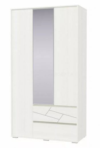 Шкаф 3-х дверный с ящиками Аделина 1200 Рамух белый в Белокурихе - belokuriha.mebel54.com | фото
