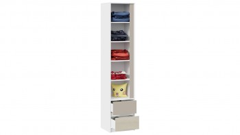 Шкаф для белья комбинированный «Сканди» Дуб Гарден/Белый/Глиняный серый в Белокурихе - belokuriha.mebel54.com | фото