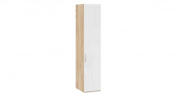 Шкаф для белья с 1 глухой дверью «Эмбер» Яблоня Беллуно/Белый глянец в Белокурихе - belokuriha.mebel54.com | фото